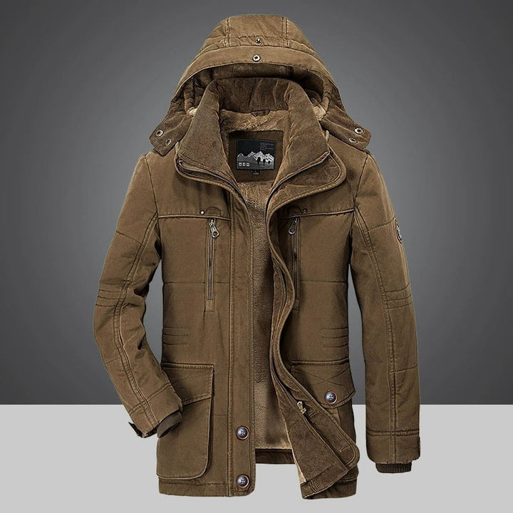 Nathaniel | Men's Fleece-Lined Parka Jacket Winter Coat with Hood