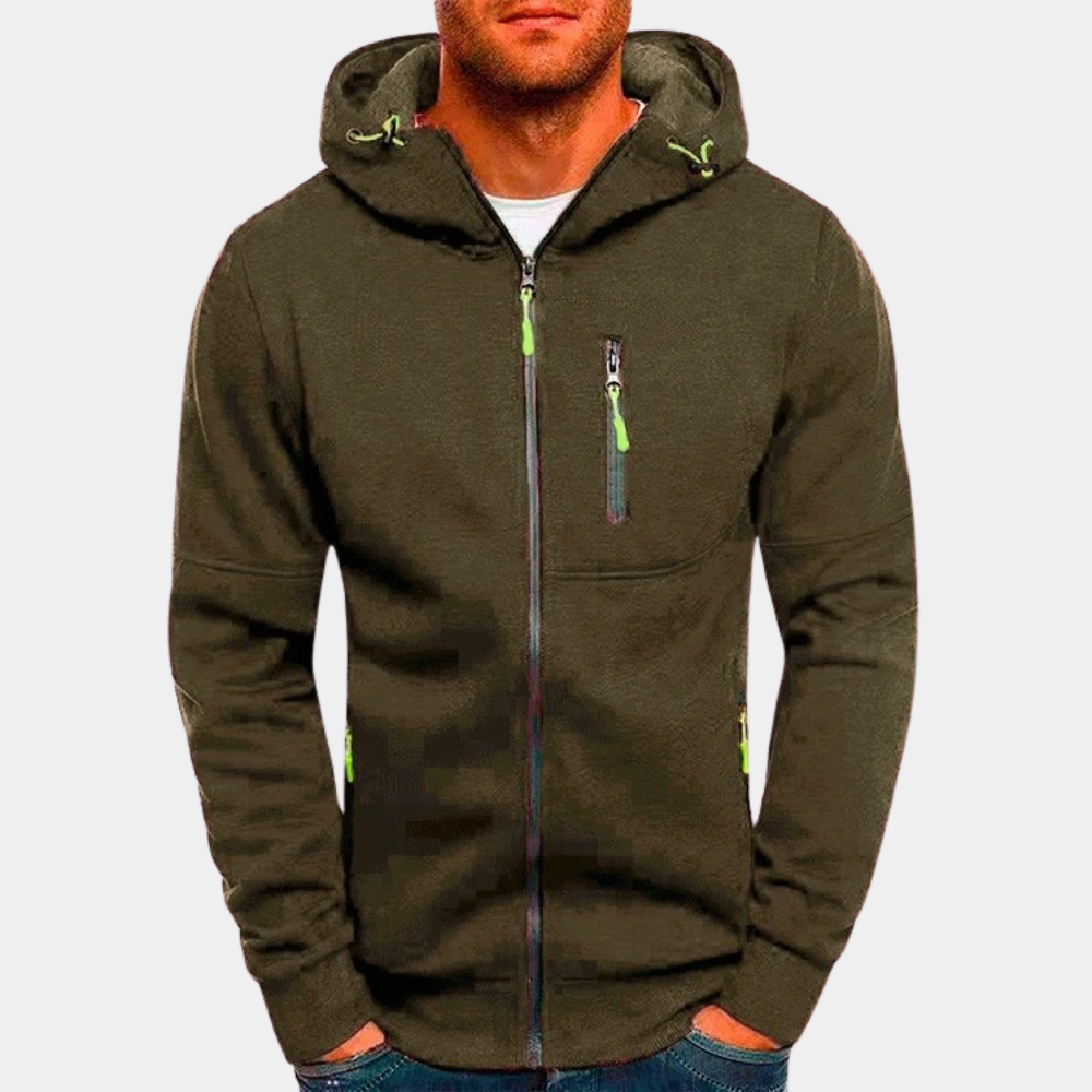 Niels | Zip Hoodie Heren met Capuchon Fleece