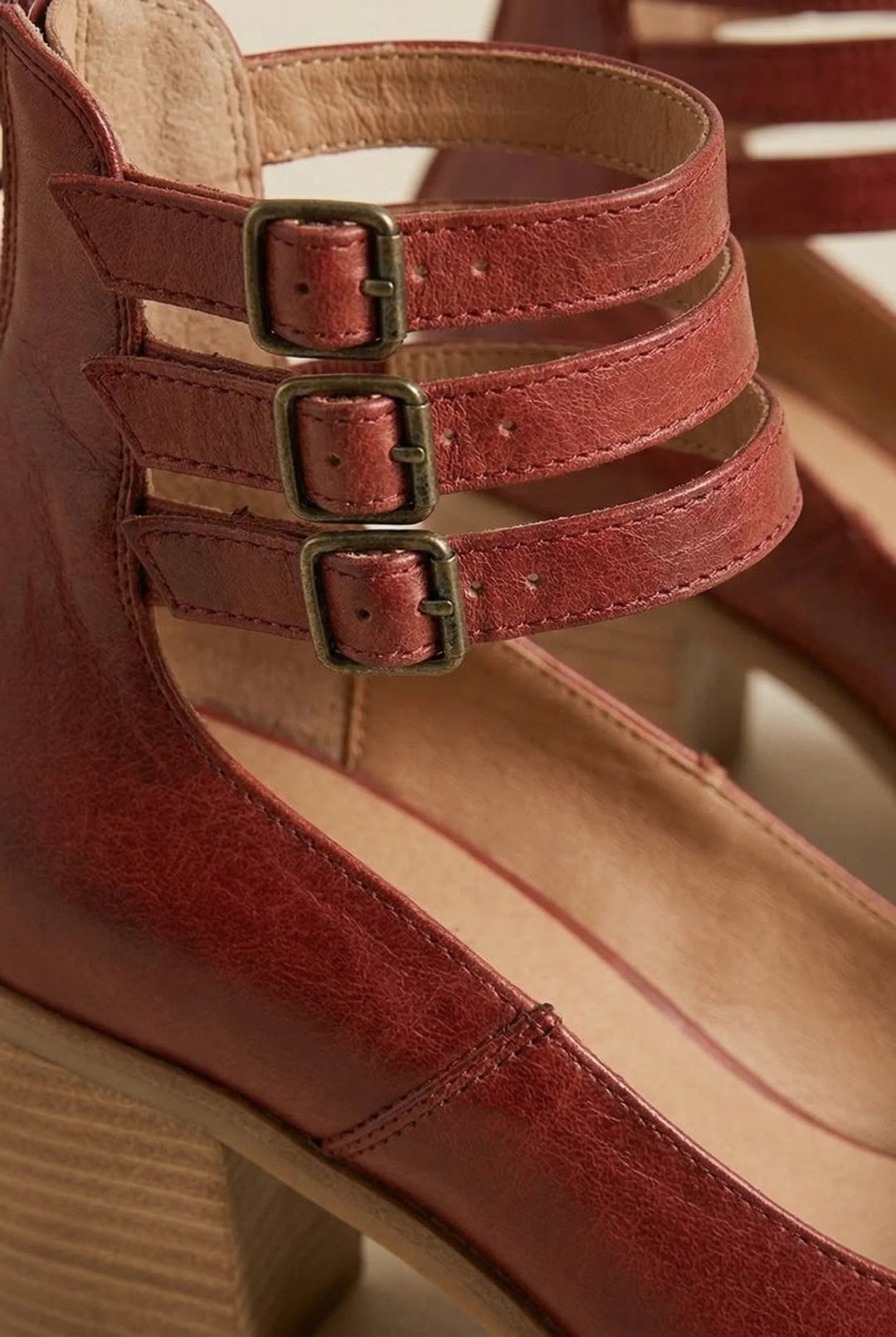 Nienke | Bootschoenen Dames Leer Blokhak Dubbele Gesp