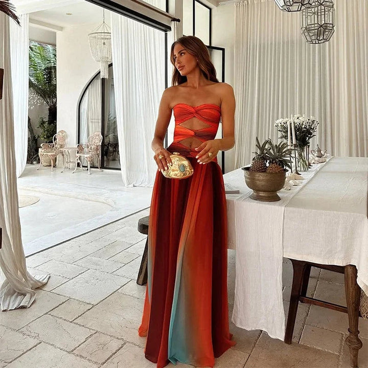 Noor | Avondjurken Sexy Jurk Dames Strapless Cut-Out Maxi