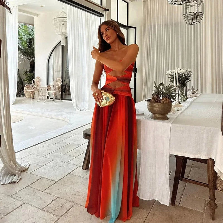 Noor | Avondjurken Sexy Jurk Dames Strapless Cut-Out Maxi