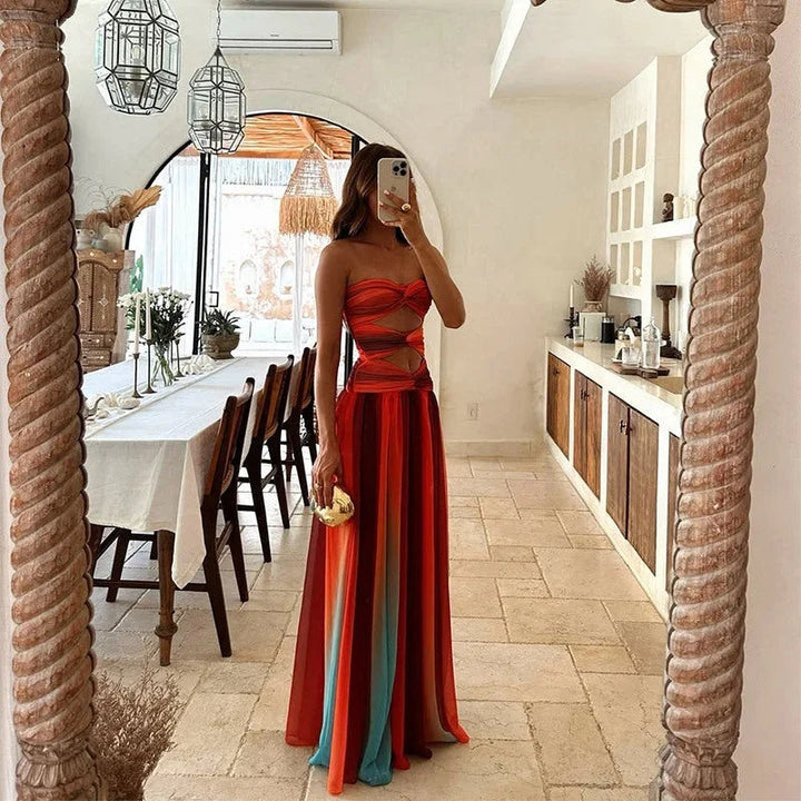 Noor | Avondjurken Sexy Jurk Dames Strapless Cut-Out Maxi