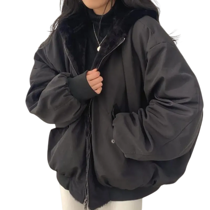 Noor | Gewatteerde Donsjas Dames Oversized Bontkraag