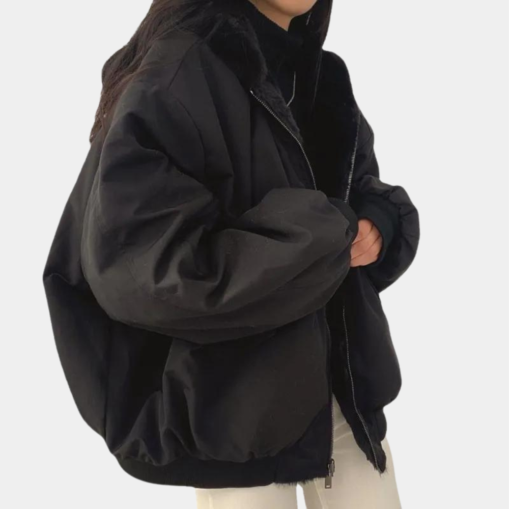 Noor | Gewatteerde Donsjas Dames Oversized Bontkraag