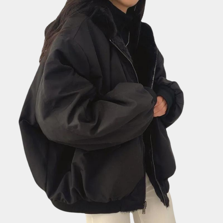 Noor | Gewatteerde Donsjas Dames Oversized Bontkraag