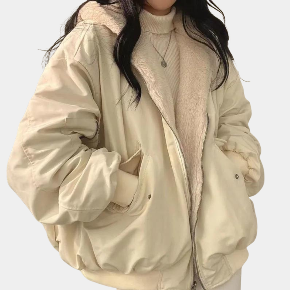 Noor | Gewatteerde Donsjas Dames Oversized Bontkraag