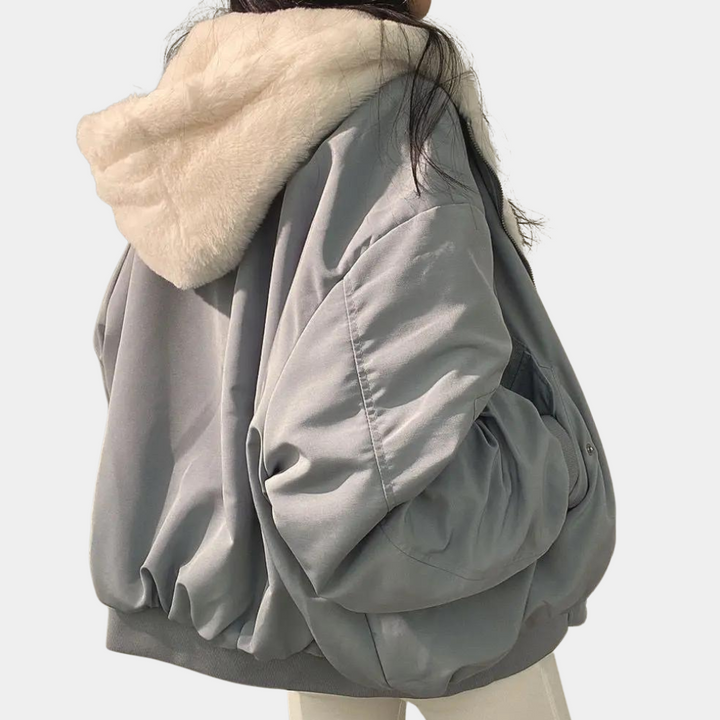 Noor | Gewatteerde Donsjas Dames Oversized Bontkraag