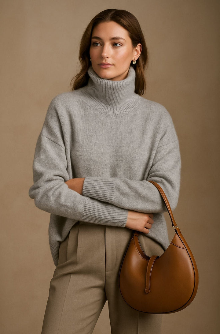 Noor | Kasjmier Trui Dames Rolkraag Oversized