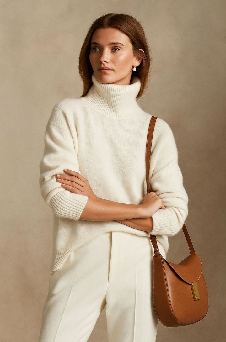 Noor | Kasjmier Trui Dames Rolkraag Oversized