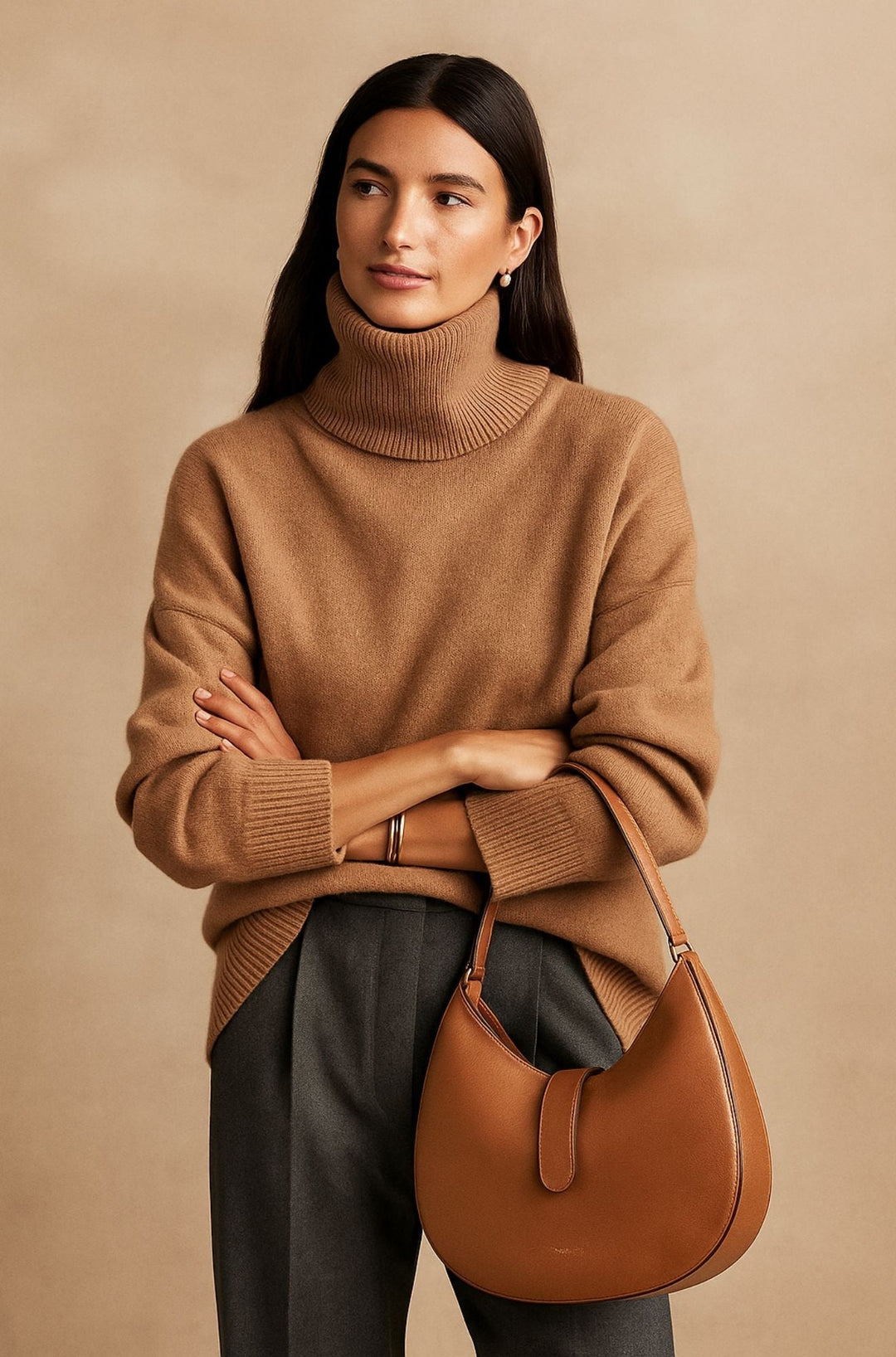 Noor | Kasjmier Trui Dames Rolkraag Oversized