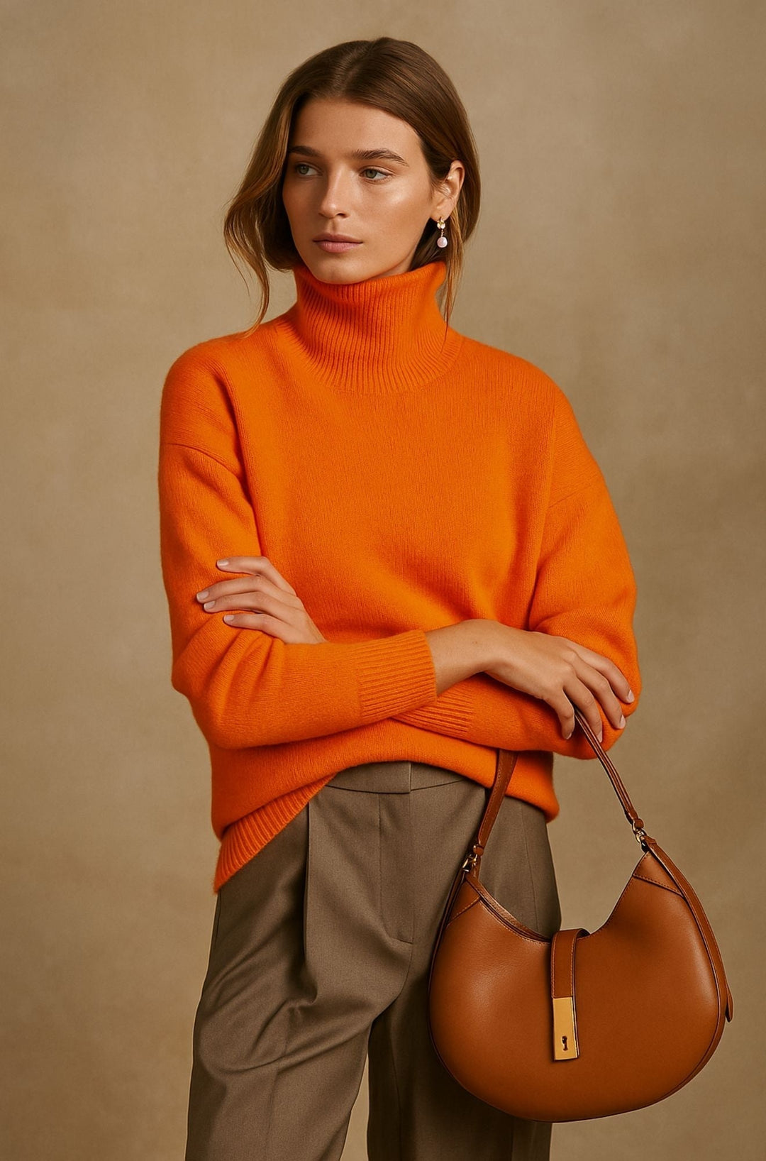 Noor | Kasjmier Trui Dames Rolkraag Oversized