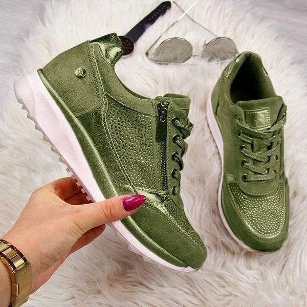 Noor | Sneakers Dames met Veters en Zijrits
