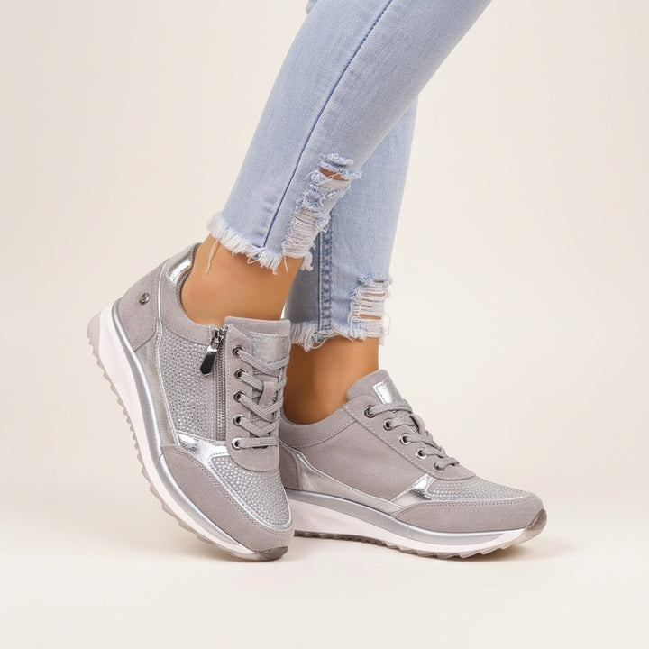 Noor | Sneakers Dames met Veters en Zijrits