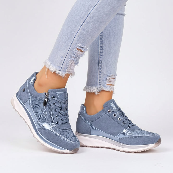 Noor | Sneakers Dames met Veters en Zijrits