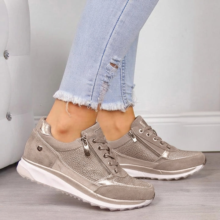 Noor | Sneakers Dames met Veters en Zijrits