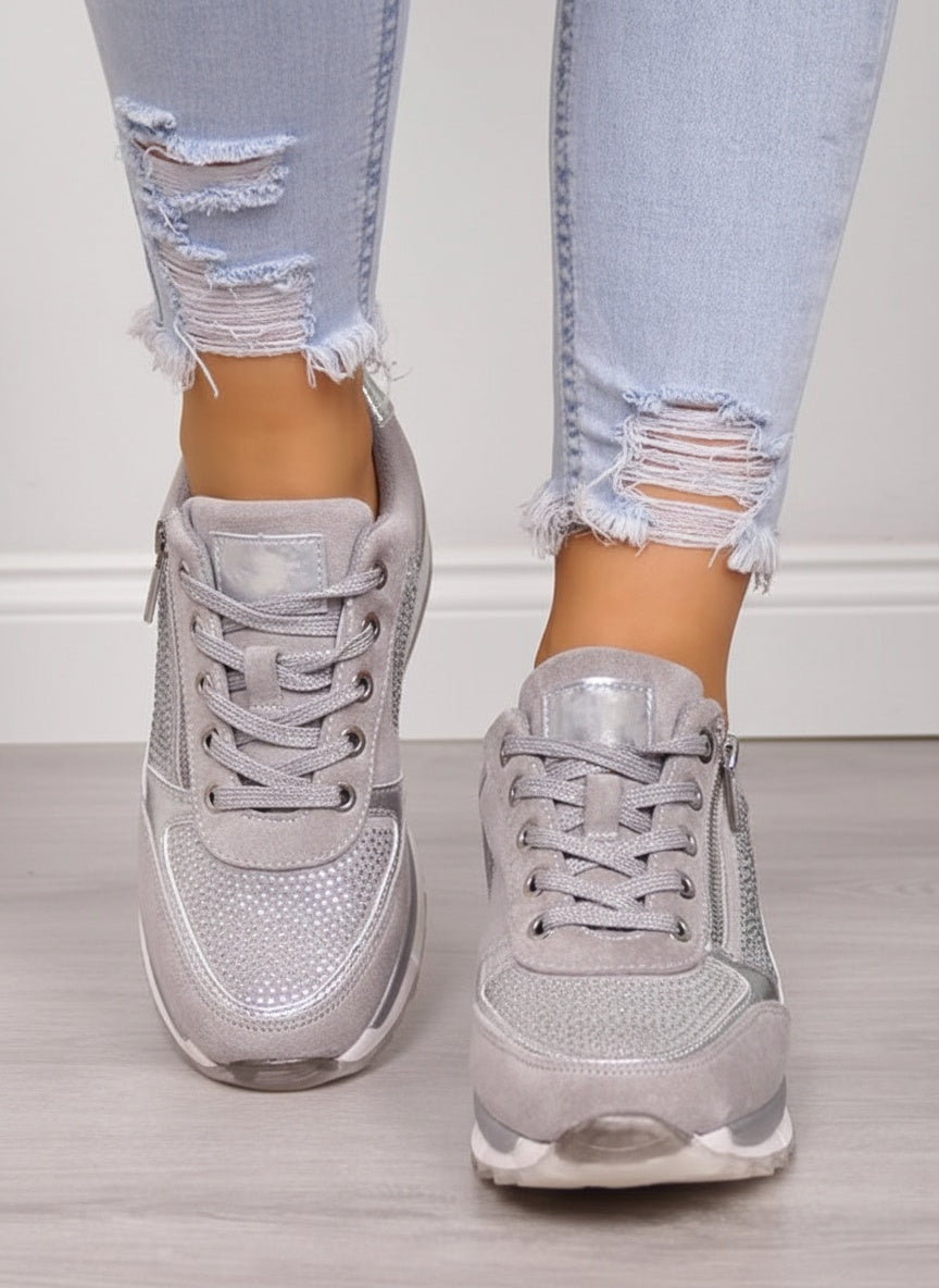 Noor | Sneakers Dames met Veters en Zijrits