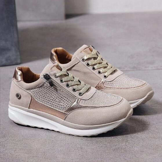 Noor | Sneakers Dames met Veters en Zijrits