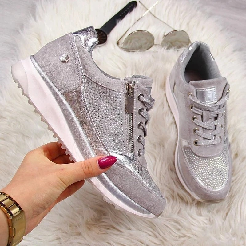 Noor | Sneakers Dames met Veters en Zijrits