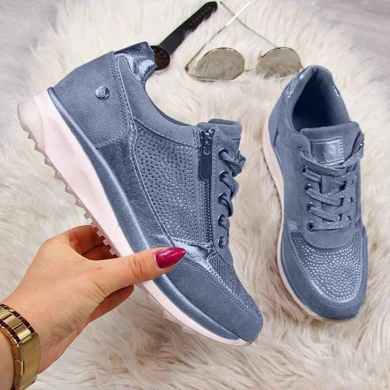 Noor | Sneakers Dames met Veters en Zijrits