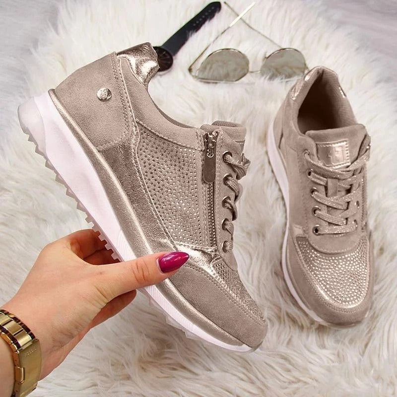 Noor | Sneakers Dames met Veters en Zijrits