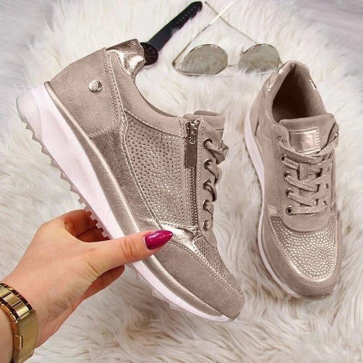 Noor | Sneakers Dames met Veters en Zijrits