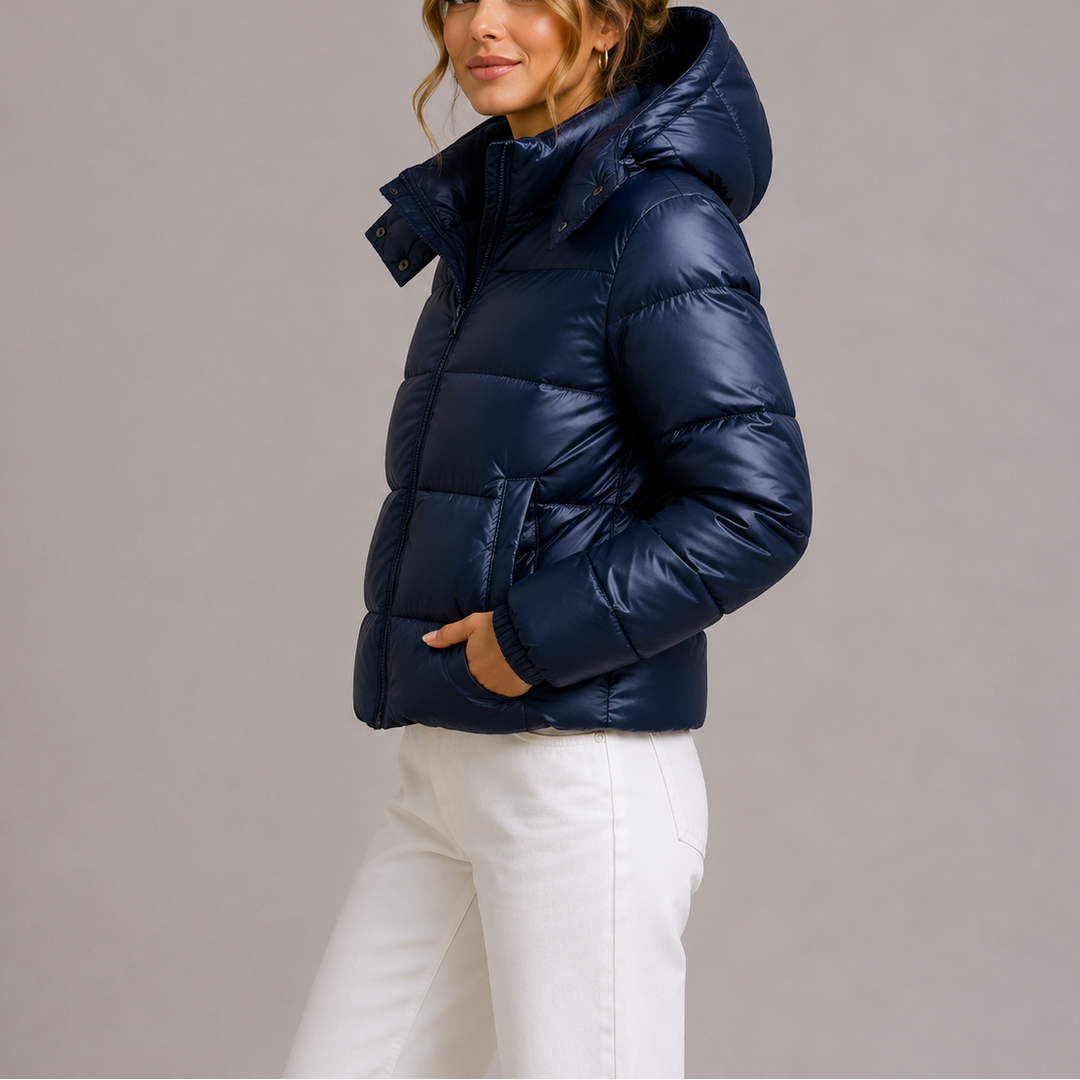 Octavia | Women's Cropped Quilted Puffer Jacket with Hood