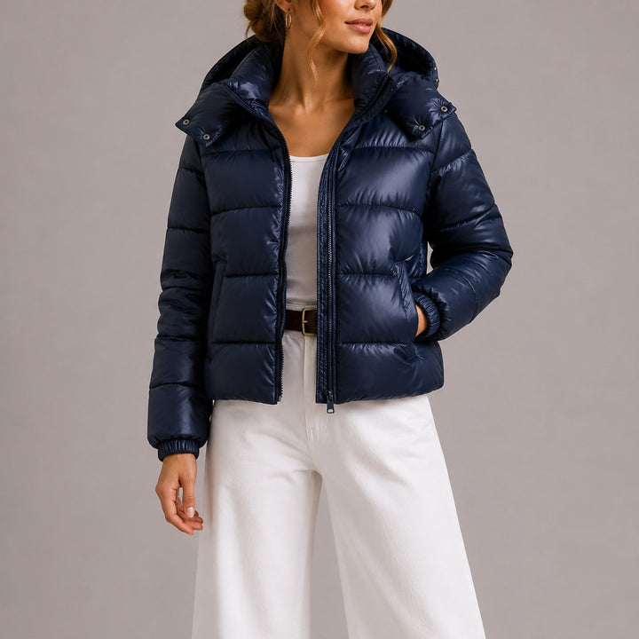 Octavia | Women's Cropped Quilted Puffer Jacket with Hood