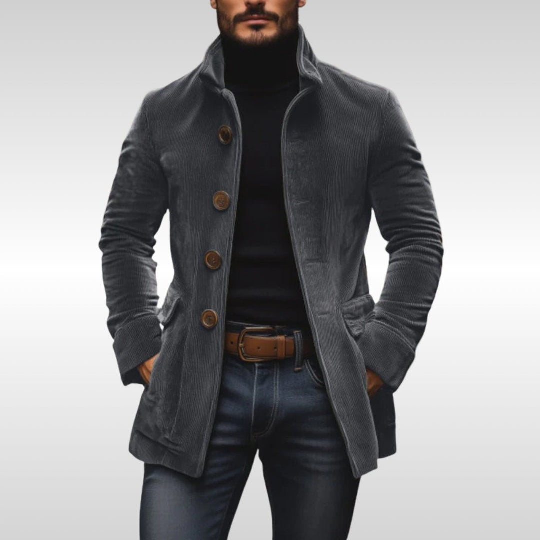 Orson | Men's Corduroy Winter Coat with Stand Collar
