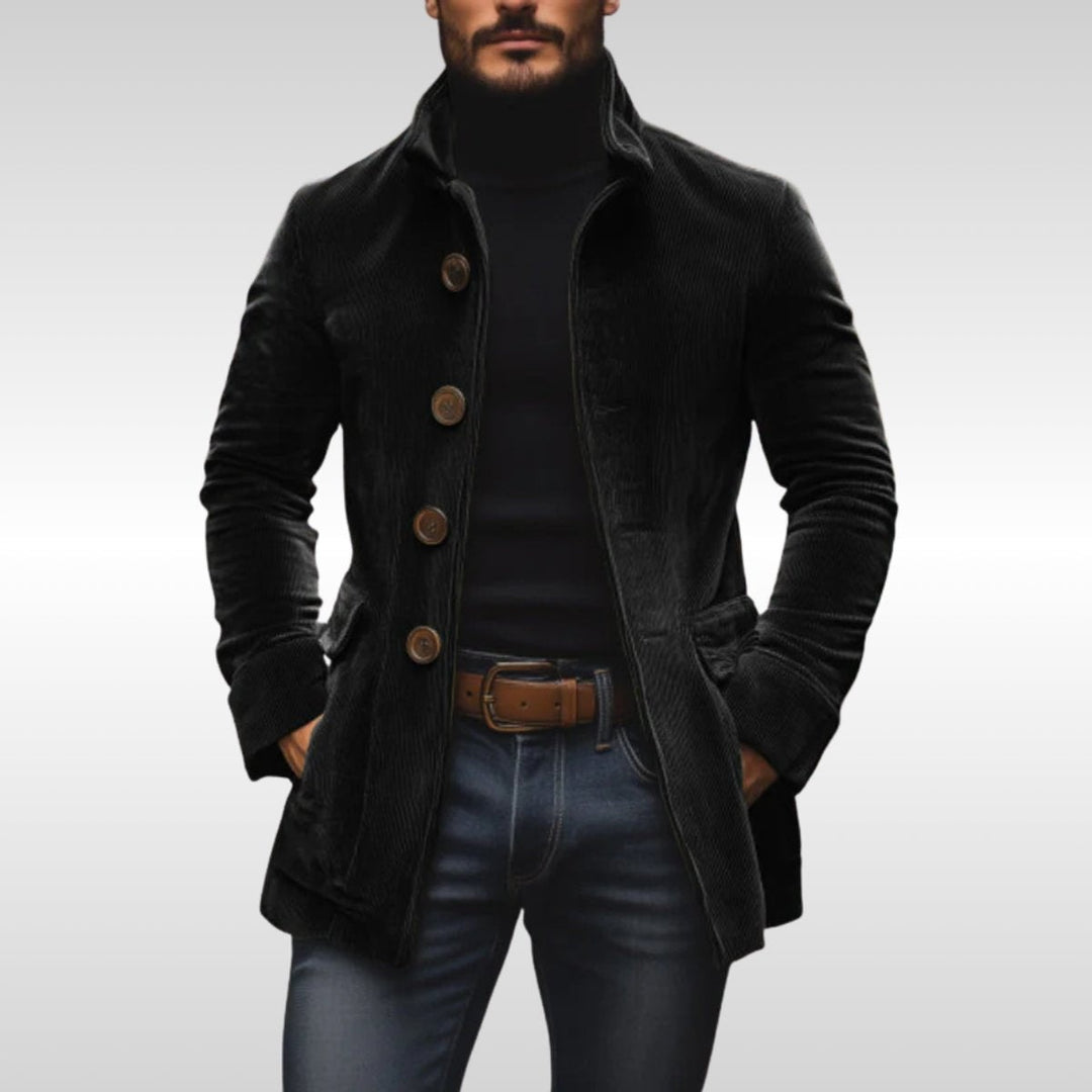 Orson | Men's Corduroy Winter Coat with Stand Collar