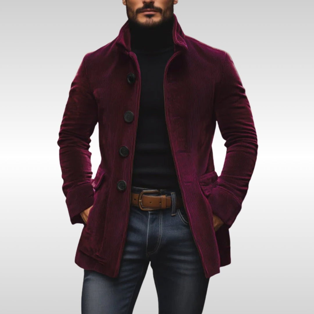 Orson | Men's Corduroy Winter Coat with Stand Collar