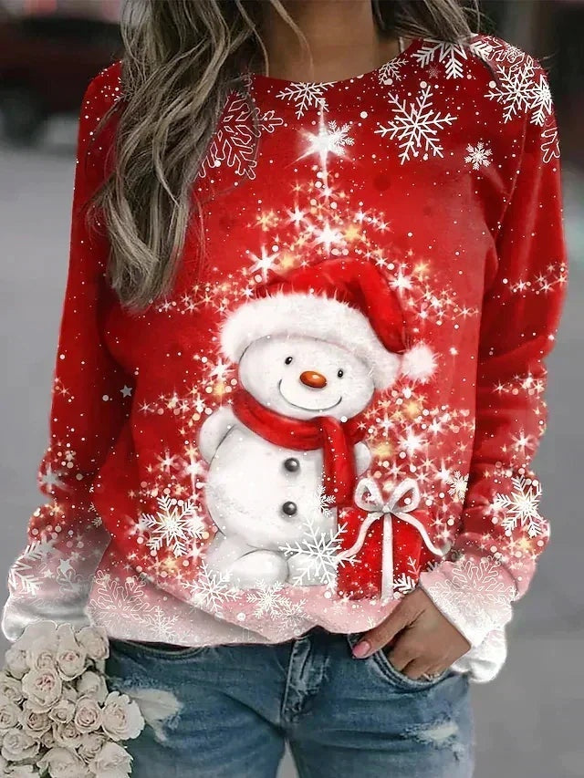 Ottilie | Women's Christmas Sweatshirt with Sparkle Tree Graphic
