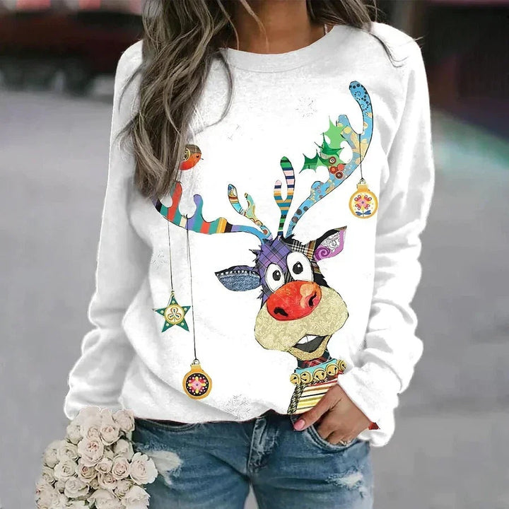 Ottilie | Women's Christmas Sweatshirt with Sparkle Tree Graphic