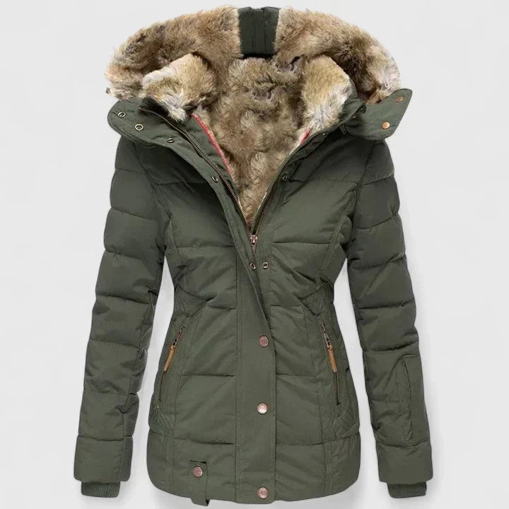 Ottilie | Women's Quilted Puffer Jacket with Faux Fur Hood
