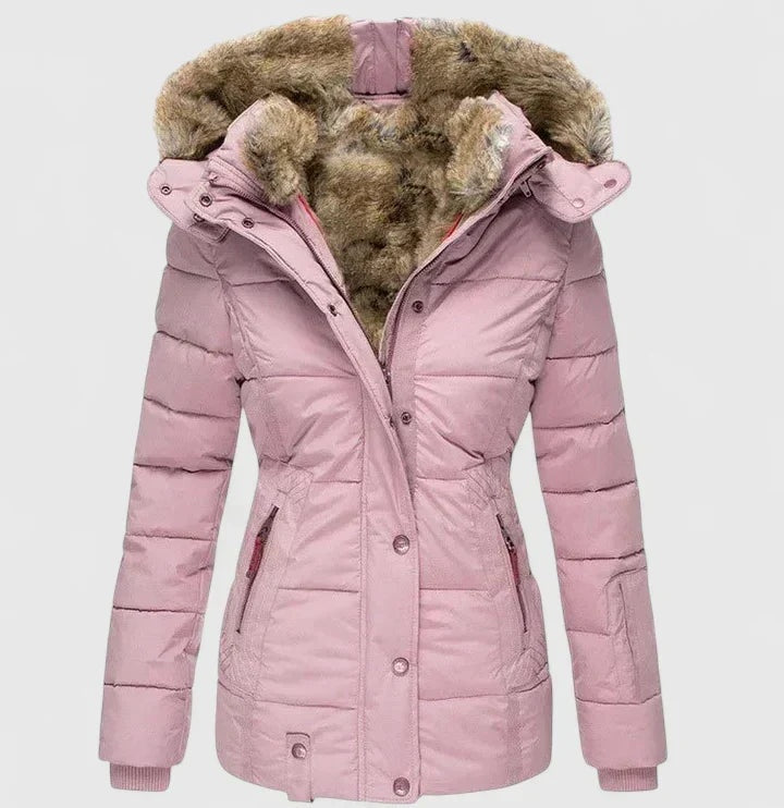 Ottilie | Women's Quilted Puffer Jacket with Faux Fur Hood