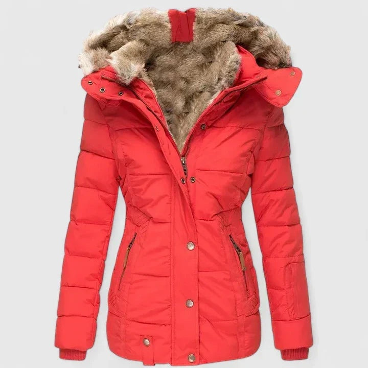 Ottilie | Women's Quilted Puffer Jacket with Faux Fur Hood
