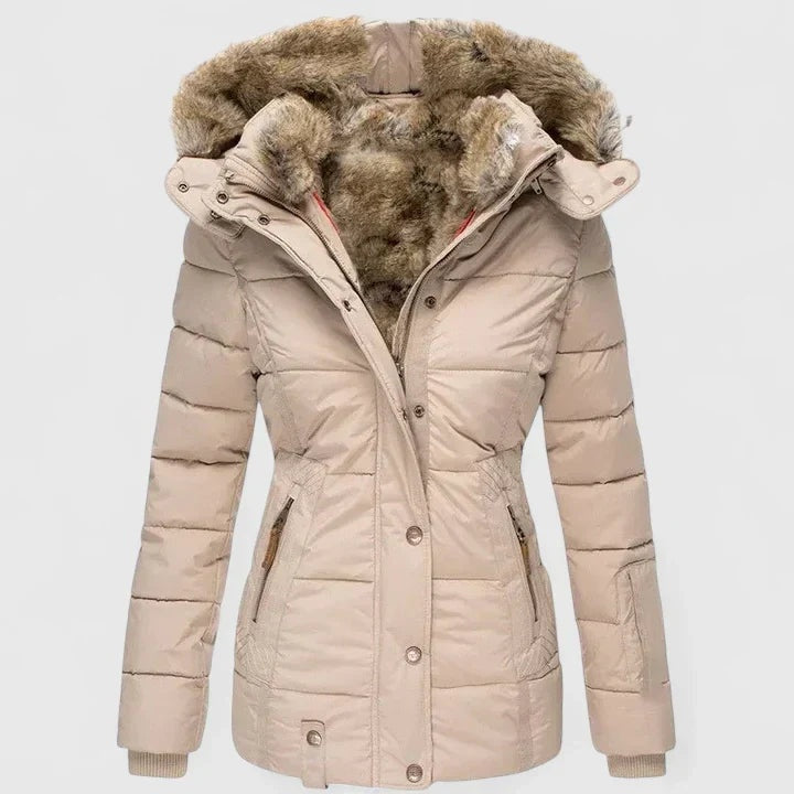 Ottilie | Women's Quilted Puffer Jacket with Faux Fur Hood