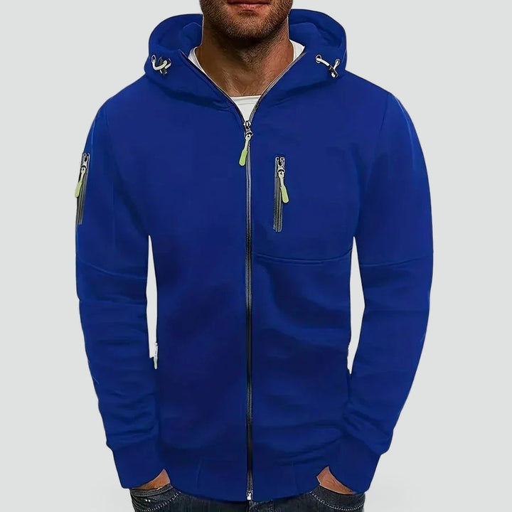 Percival | Men's Jacquard Zip Up Hoodie with Zip Pockets
