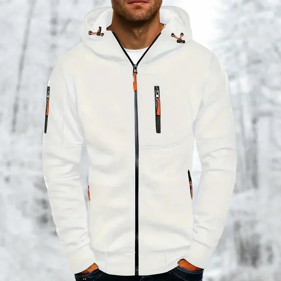 Percival | Men's Jacquard Zip Up Hoodie with Zip Pockets