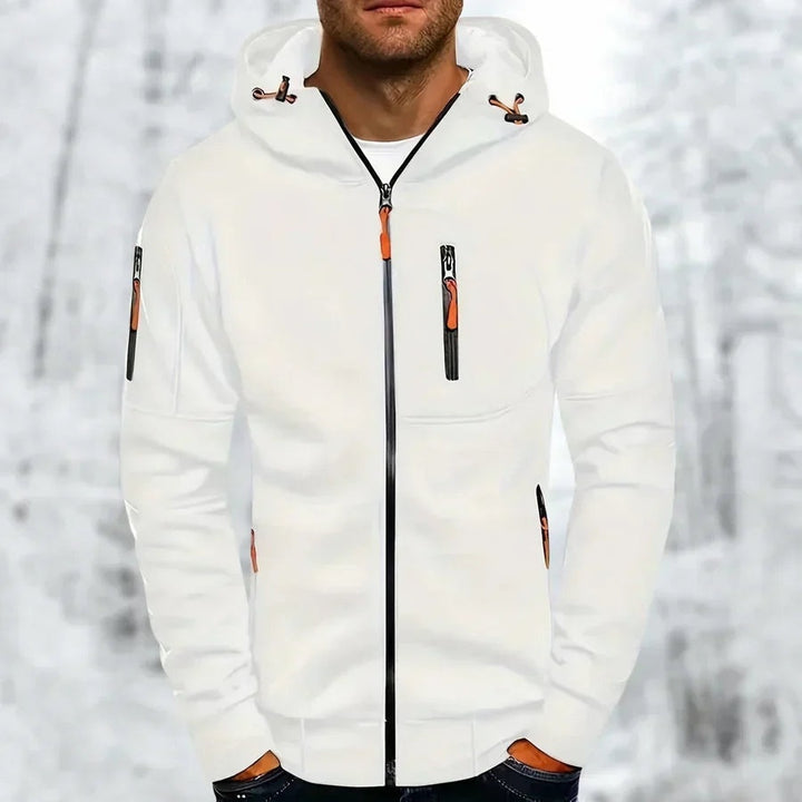 Percival | Men's Jacquard Zip Up Hoodie with Zip Pockets