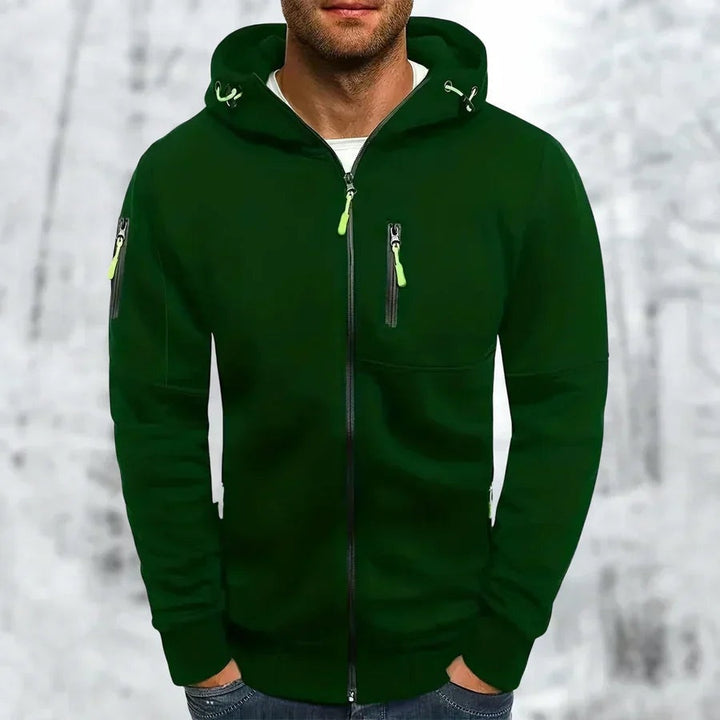 Percival | Men's Jacquard Zip Up Hoodie with Zip Pockets