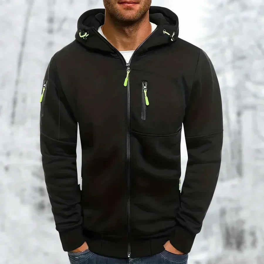 Percival | Men's Jacquard Zip Up Hoodie with Zip Pockets