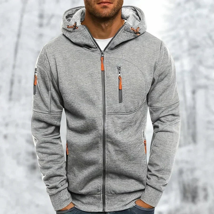 Percival | Men's Jacquard Zip Up Hoodie with Zip Pockets