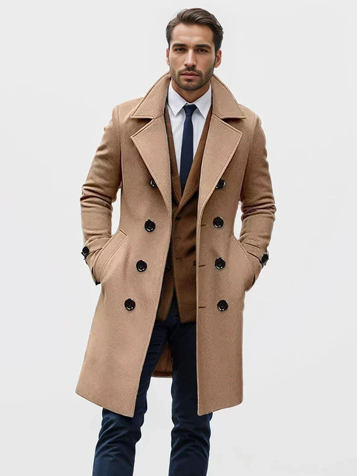 Percival | Men's Long Double Breasted Trench Coat