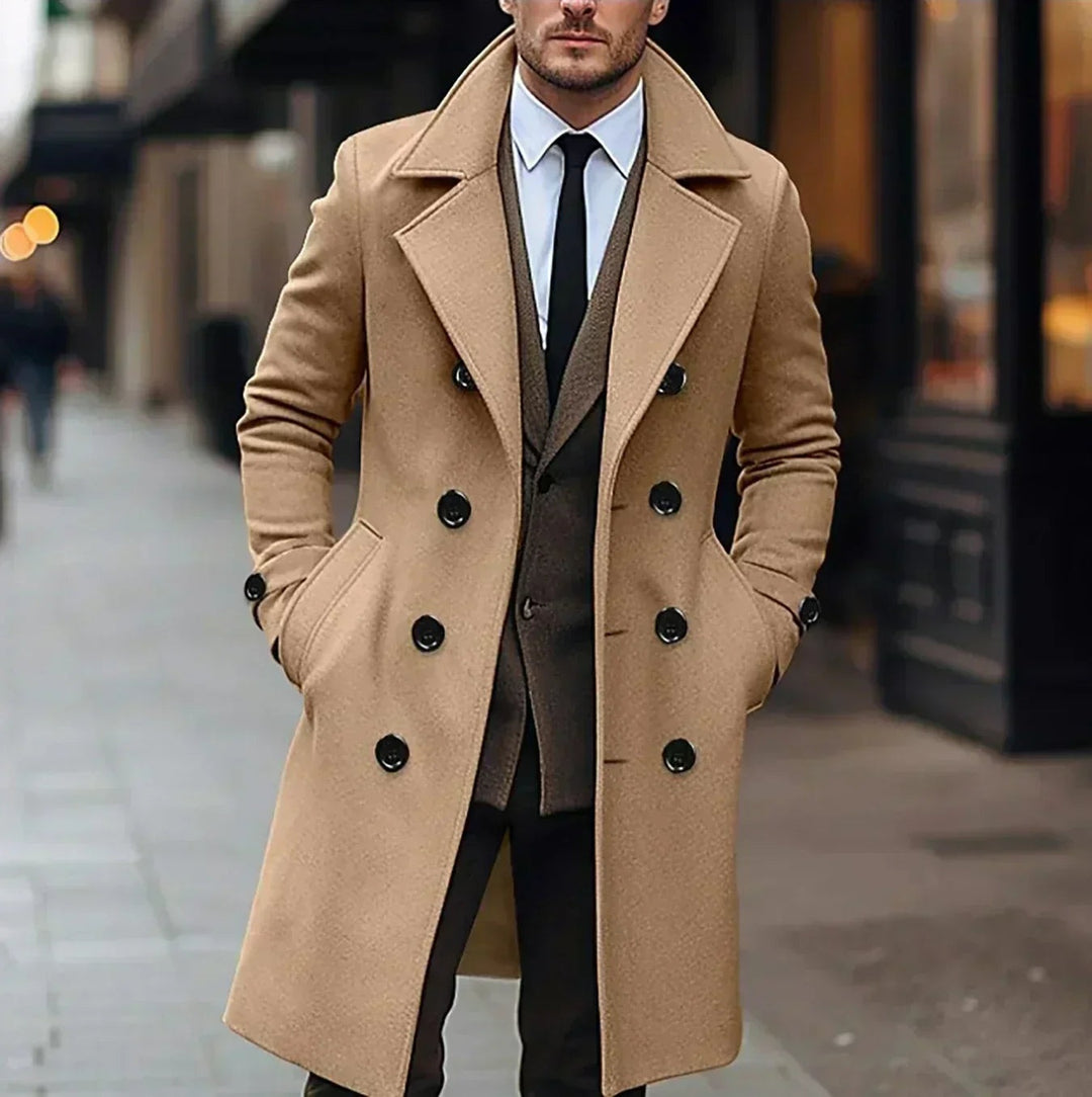 Percival | Men's Long Double Breasted Trench Coat