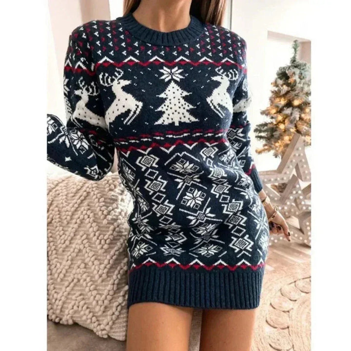 Persephone | Women's Long Sleeve Knit Christmas Sweater Dress