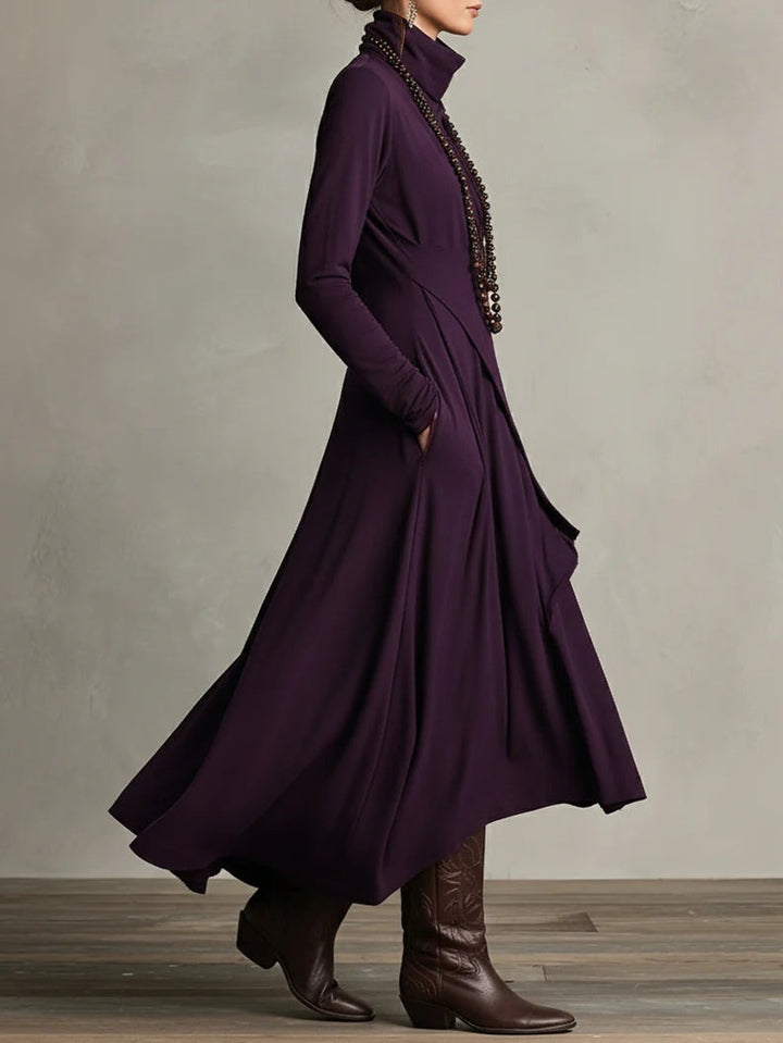 Persephone | Women's Long Sleeve Winter Dress with Asymmetrical Hem