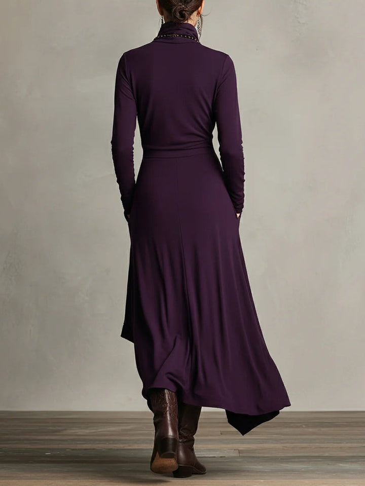 Persephone | Women's Long Sleeve Winter Dress with Asymmetrical Hem