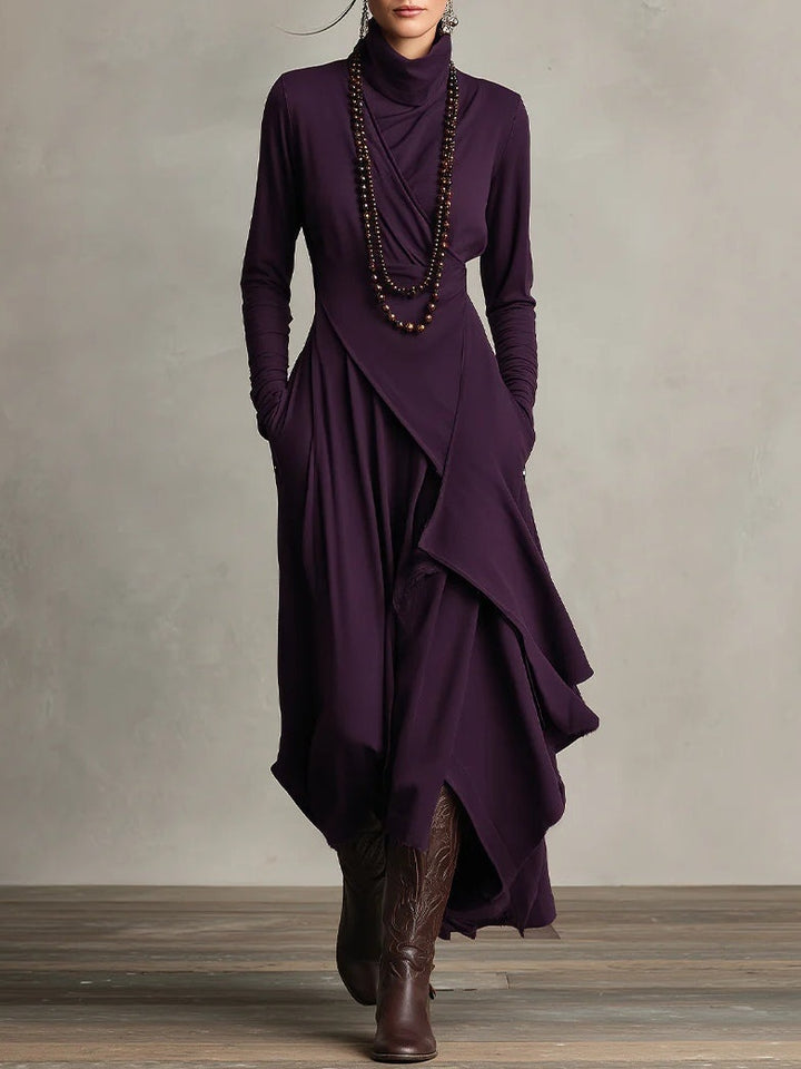 Persephone | Women's Long Sleeve Winter Dress with Asymmetrical Hem