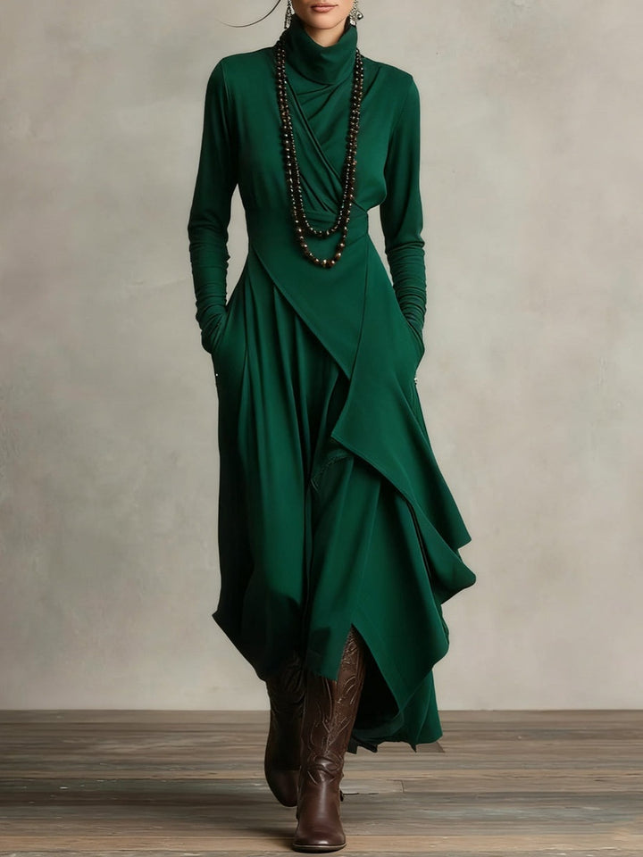Persephone | Women's Long Sleeve Winter Dress with Asymmetrical Hem