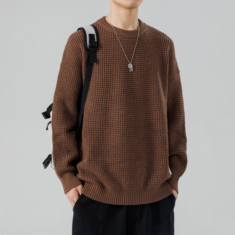 Pieter | Gebreide Trui Heren Ronde Hals Waffle Knit